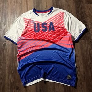 Umbro USA Soccer Jersey Medium White Red Blue Sportswear Top